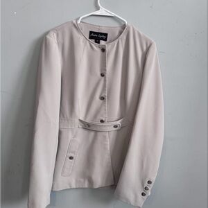 Collarless Snap-Front Jacket